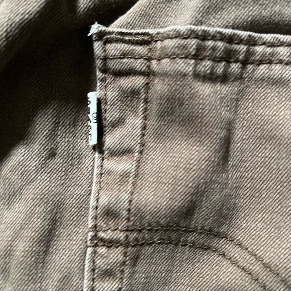 Levis 505 Jeans Men’s 34x32 Brown Straight Leg White Tab Denim Preppy Western - Picture 8 of 11